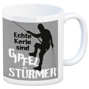 Echte Kerle sind Gipfelstürmer Kaffeebecher für Kletterer