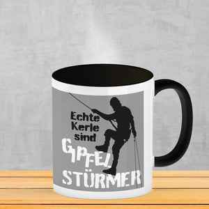Echte Kerle sind Gipfelstürmer Kaffeebecher für Kletterer