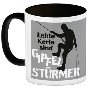 Echte Kerle sind Gipfelstürmer Kaffeebecher für Kletterer