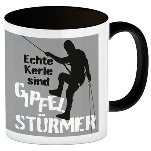 Echte Kerle sind Gipfelstürmer Kaffeebecher für Kletterer