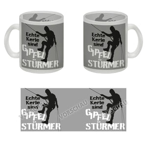 Echte Kerle sind Gipfelstürmer Kaffeebecher für Kletterer