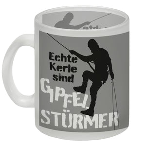 Echte Kerle sind Gipfelstürmer Kaffeebecher für Kletterer