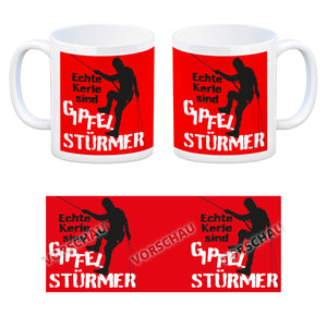 Echte Kerle sind Gipfelstürmer Kaffeebecher für Kletterer