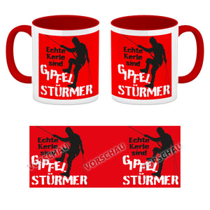 Echte Kerle sind Gipfelstürmer Kaffeebecher für Kletterer