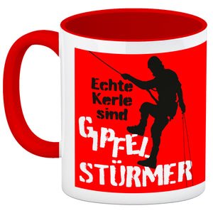 Echte Kerle sind Gipfelstürmer Kaffeebecher für Kletterer