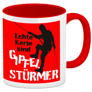 Echte Kerle sind Gipfelstürmer Kaffeebecher für Kletterer