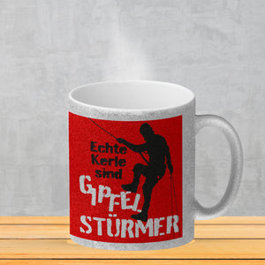 Echte Kerle sind Gipfelstürmer Kaffeebecher für Kletterer