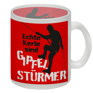 Echte Kerle sind Gipfelstürmer Kaffeebecher für Kletterer