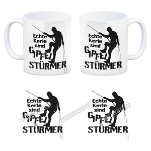 Echte Kerle sind Gipfelstürmer Kaffeebecher für Kletterer