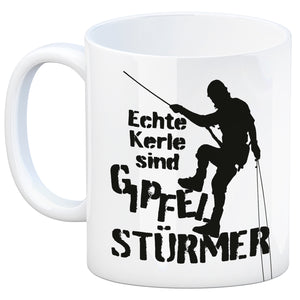 Echte Kerle sind Gipfelstürmer Kaffeebecher für Kletterer