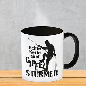 Echte Kerle sind Gipfelstürmer Kaffeebecher für Kletterer