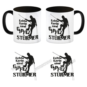 Echte Kerle sind Gipfelstürmer Kaffeebecher für Kletterer