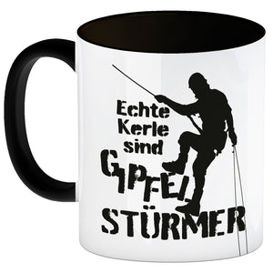 Echte Kerle sind Gipfelstürmer Kaffeebecher für Kletterer