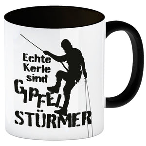 Echte Kerle sind Gipfelstürmer Kaffeebecher für Kletterer