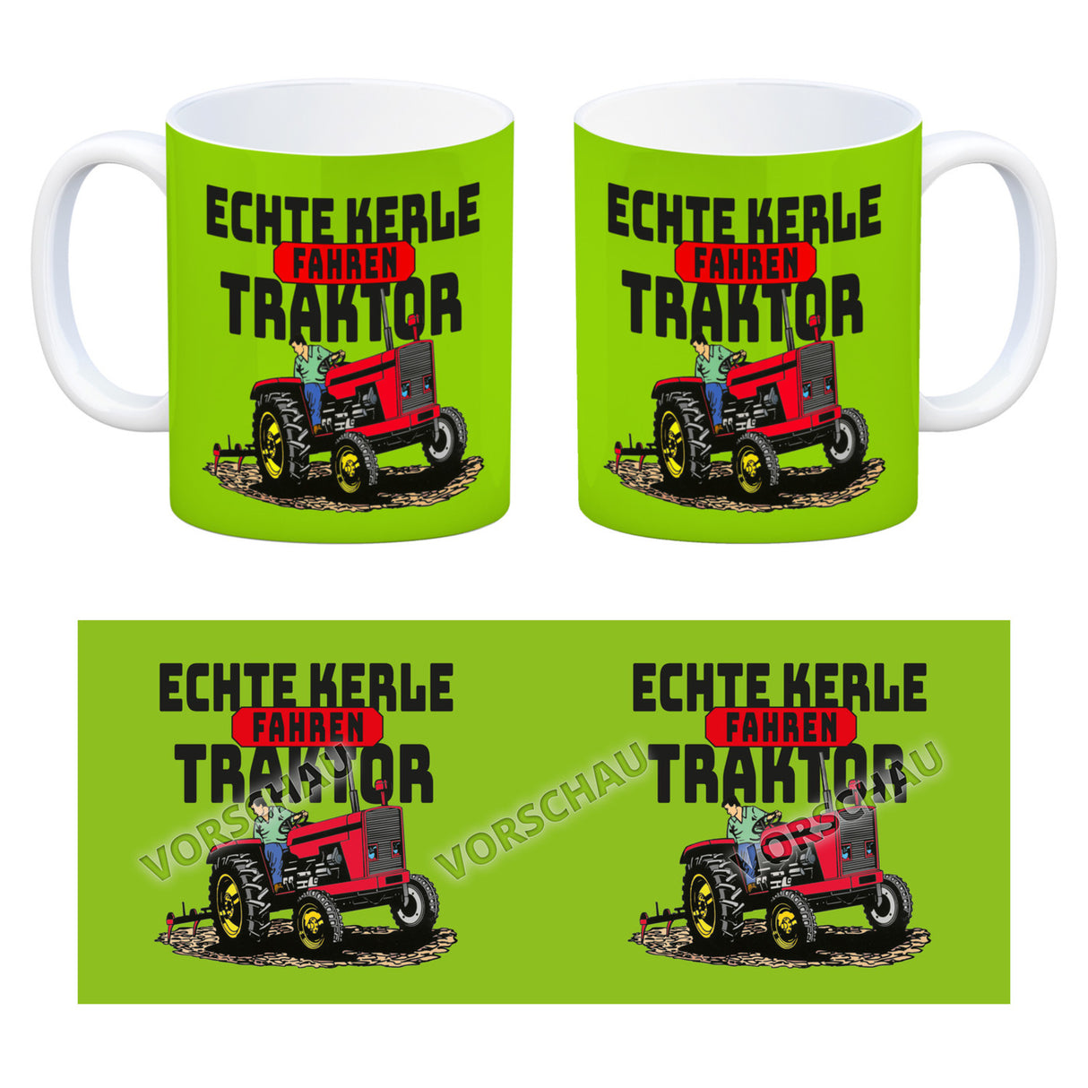 Echte Kerle fahren Traktor Kaffeebecher in braun