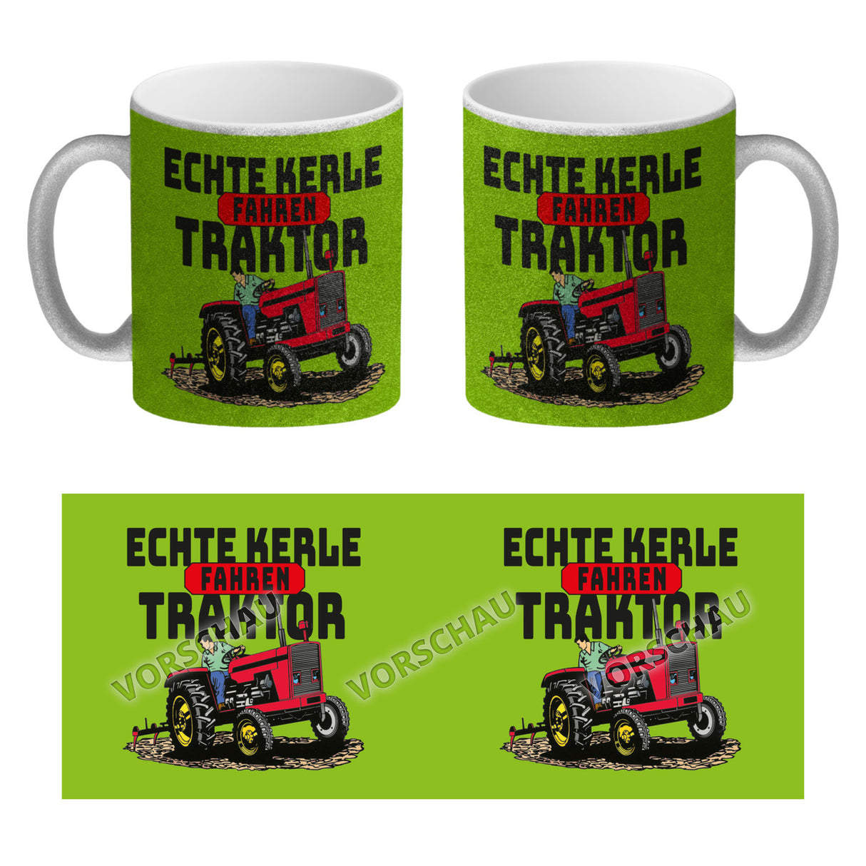 Echte Kerle fahren Traktor Kaffeebecher in braun
