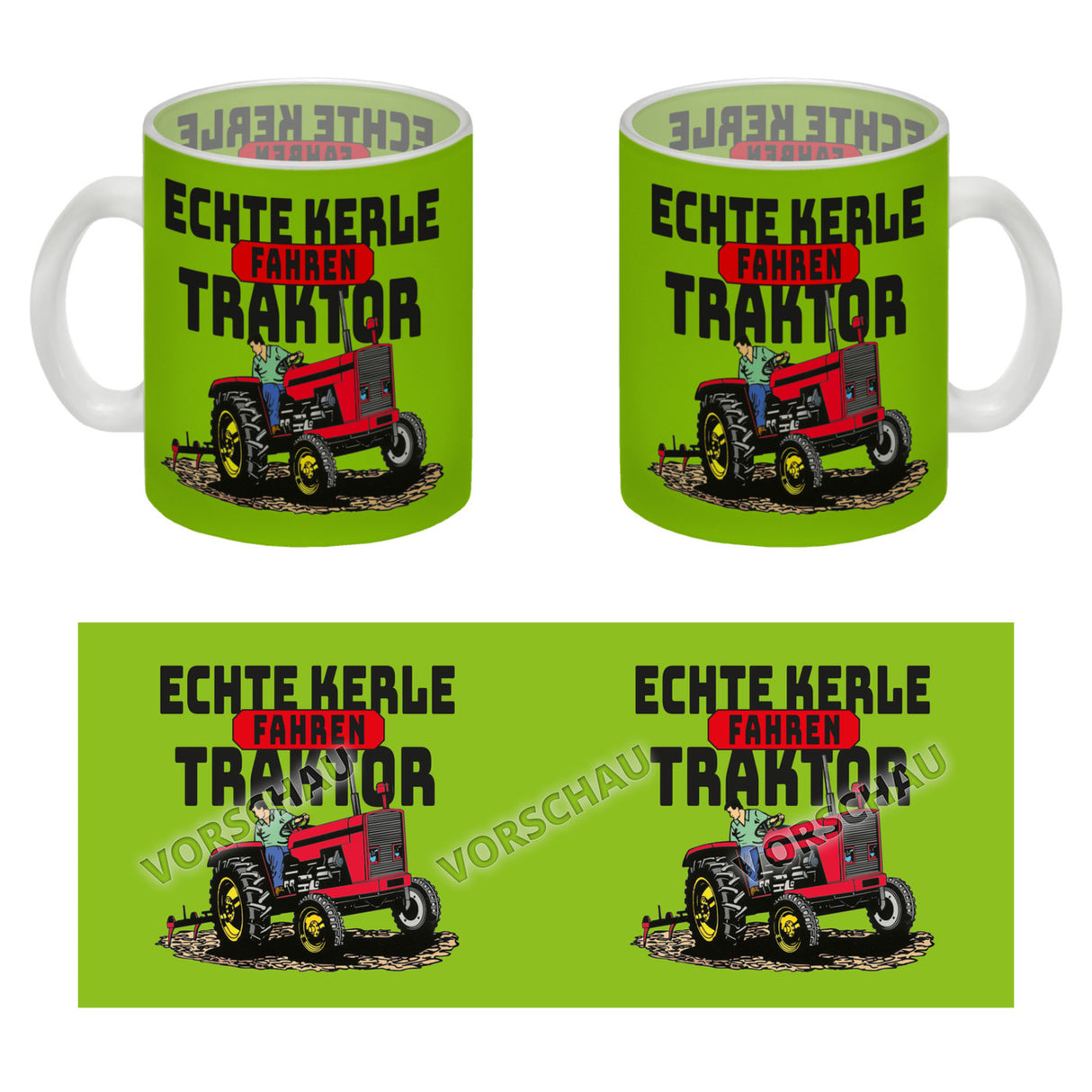 Echte Kerle fahren Traktor Kaffeebecher in braun