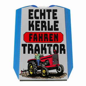 Echte Kerle fahren Traktor Parkscheibe in gelb