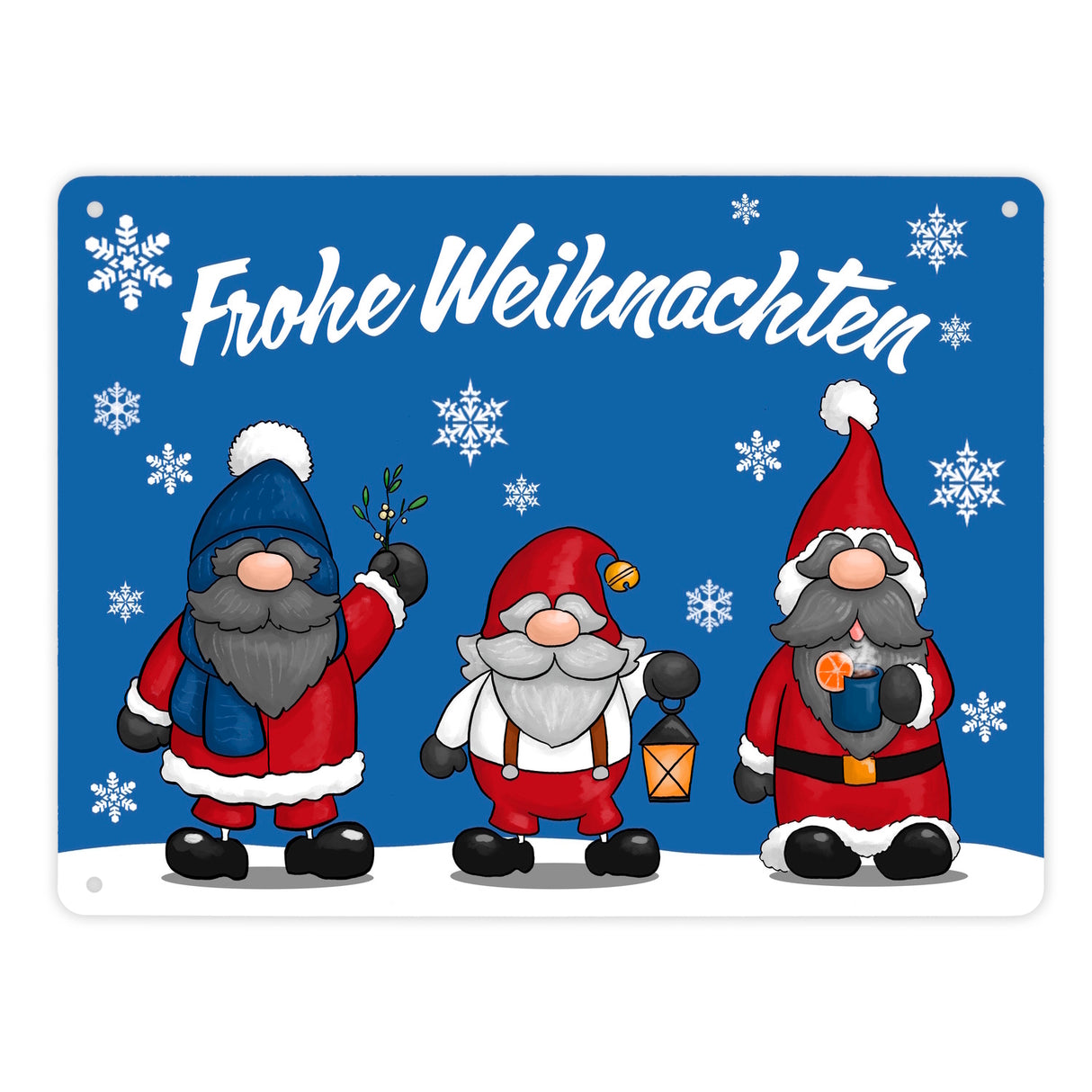 Frohe Weihnachten Wichtel Metallschild