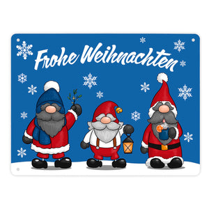 Frohe Weihnachten Wichtel Metallschild