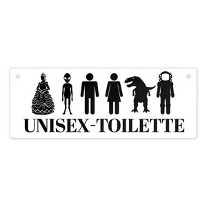 Unisex-Toilette Metallschild