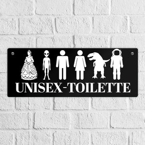 Unisex-Toilette Metallschild