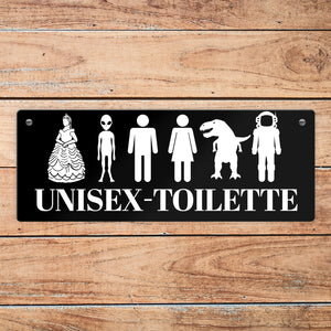 Unisex-Toilette Metallschild