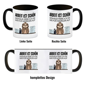 Arbeit für morgen aufheben Faultier Kaffeebecher