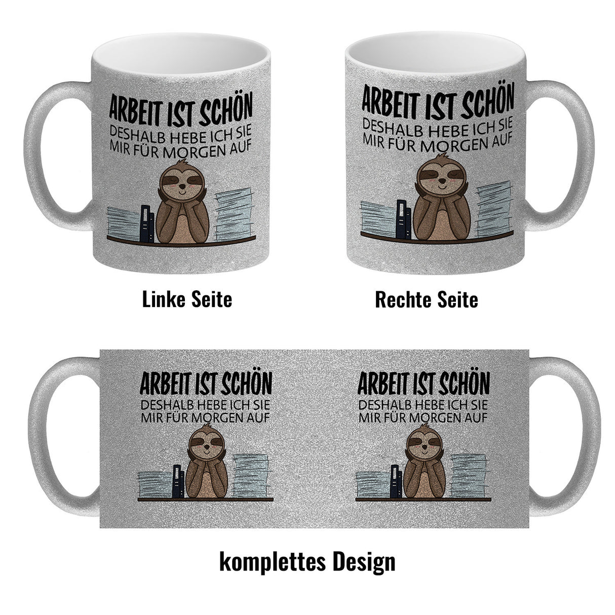 Arbeit für morgen aufheben Faultier Kaffeebecher
