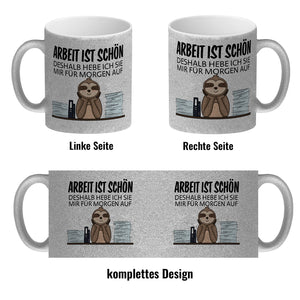 Arbeit für morgen aufheben Faultier Kaffeebecher
