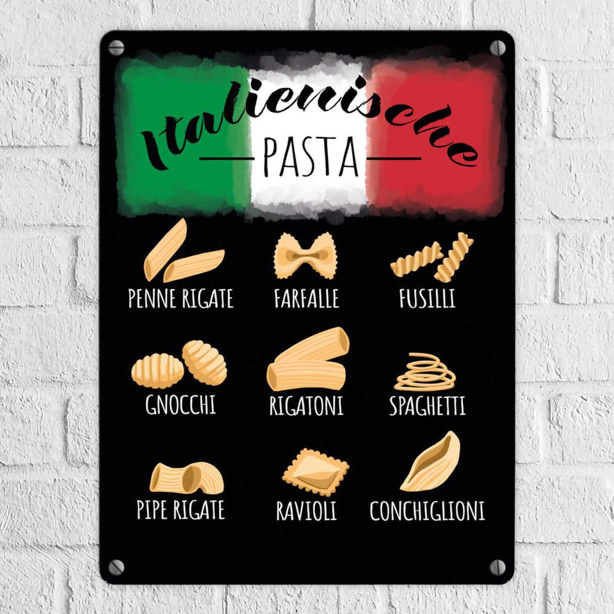 Italienische Pasta Metallschild