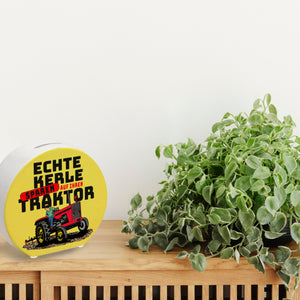 Echte Kerle sparen auf ihren Traktor Spardose für Landwirte