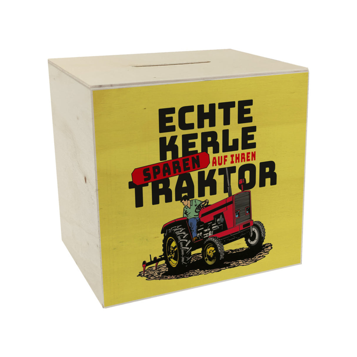 Echte Kerle sparen auf ihren Traktor Spardose für Landwirte
