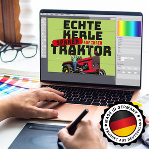 Echte Kerle sparen auf ihren Traktor Spardose für Landwirte