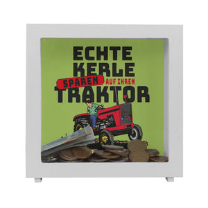 Echte Kerle sparen auf ihren Traktor Spardose für Landwirte