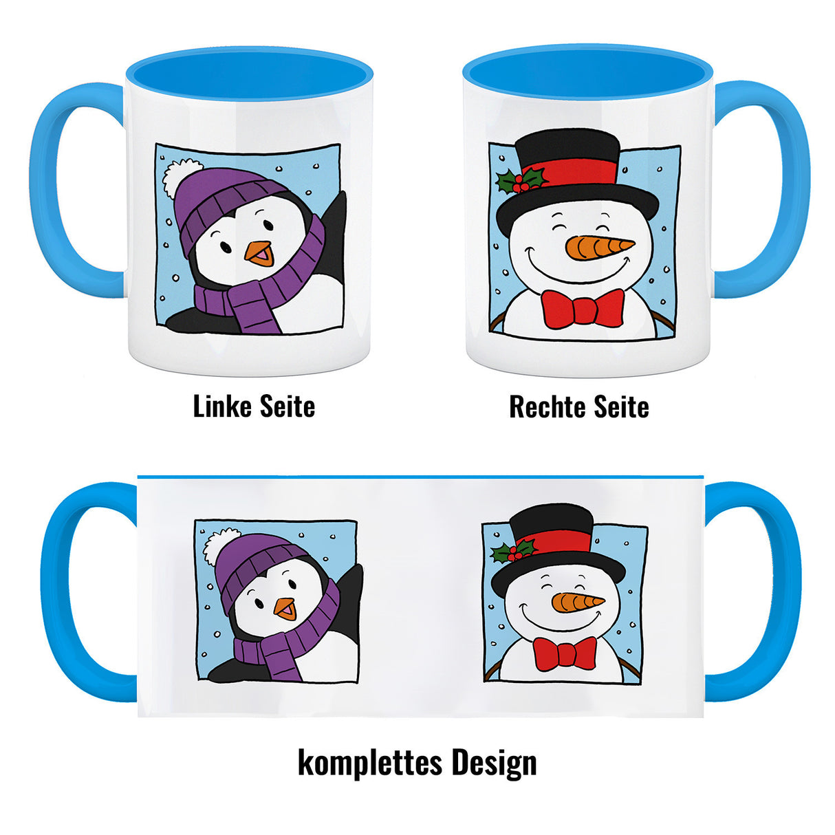 Schneemann & Pinguin Kaffeebecher