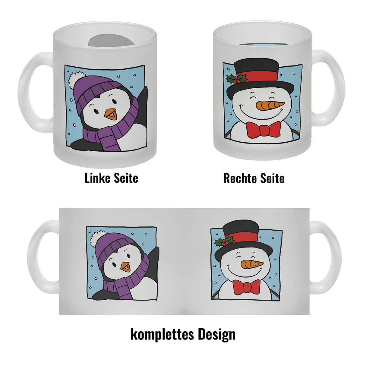 Schneemann & Pinguin Kaffeebecher