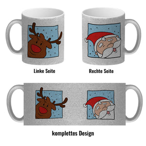 Rentier & Weihnachtsmann Kaffeebecher