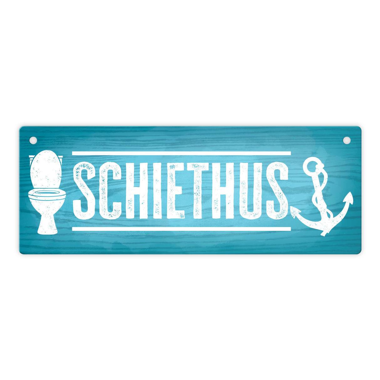 Schiethus Plattdeutsch Metallschild für die Toilette in braun