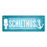Schiethus Plattdeutsch Metallschild für die Toilette in braun