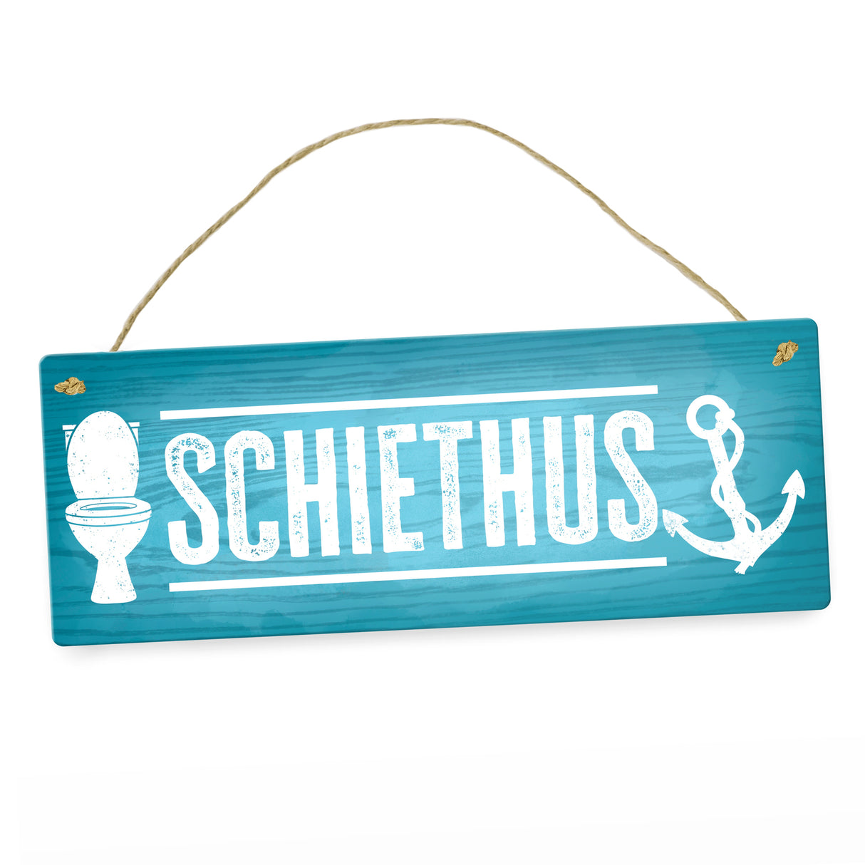 Schiethus Plattdeutsch Metallschild für die Toilette in braun