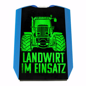 Landwirt im Einsatz Parkscheibe in gelb mit 2 Einkaufswagenchips