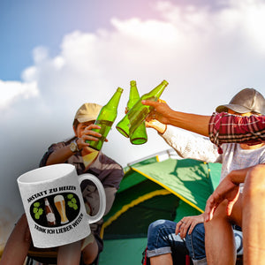Anstatt zu heizen trink ich lieber Weizen Kaffeebecher