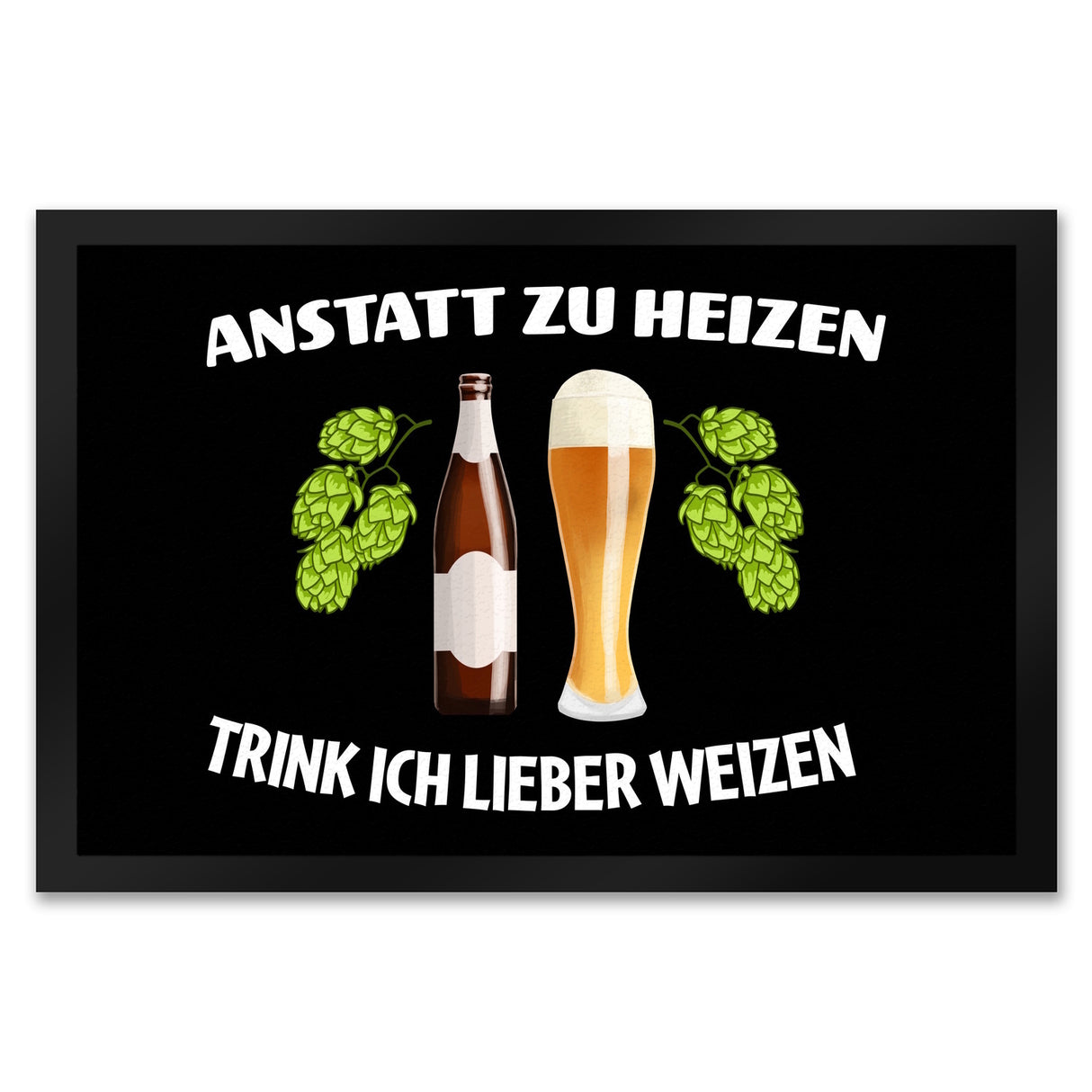 Anstatt zu heizen trink ich lieber Weizen Fußmatte