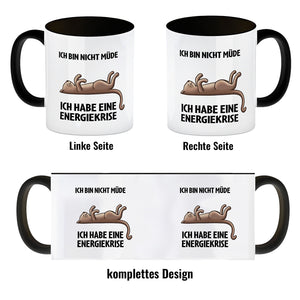 Bin nicht müde ich habe eine Energiekrise Katze Kaffeebecher