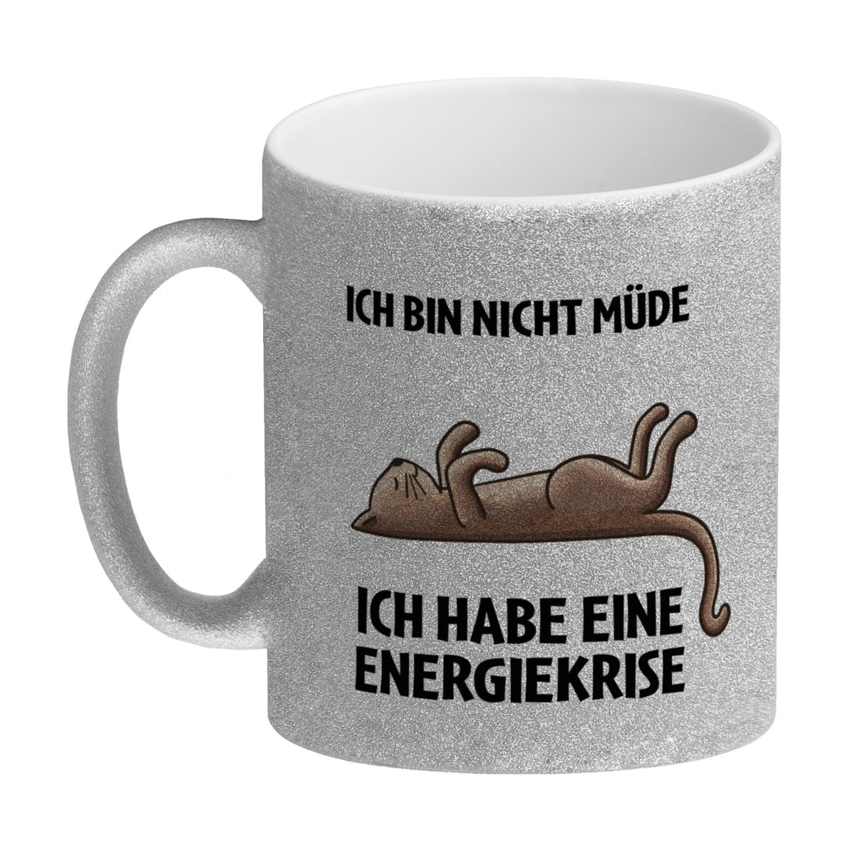 Bin nicht müde ich habe eine Energiekrise Katze Kaffeebecher