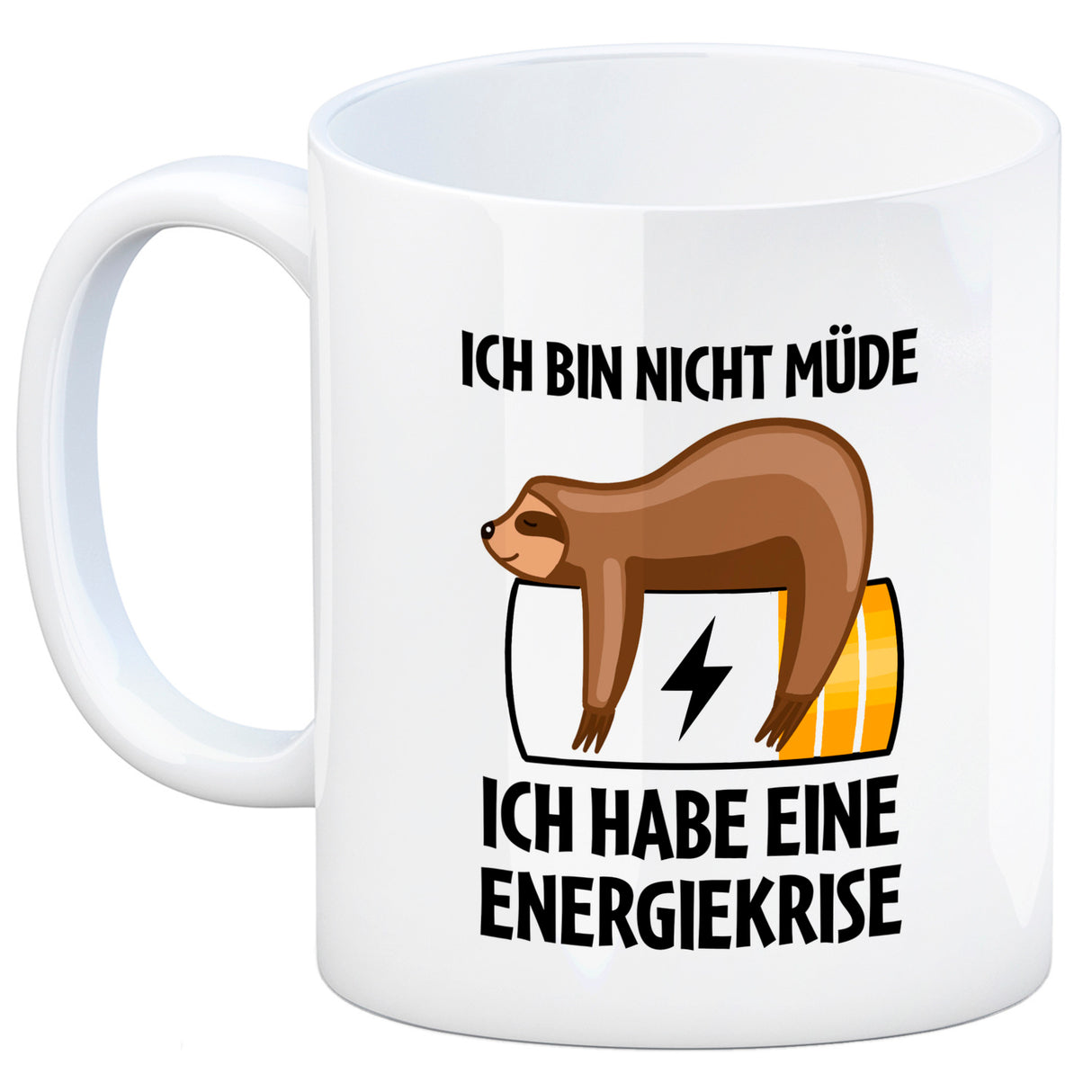 Bin nicht müde ich habe eine Energiekrise Katze Kaffeebecher
