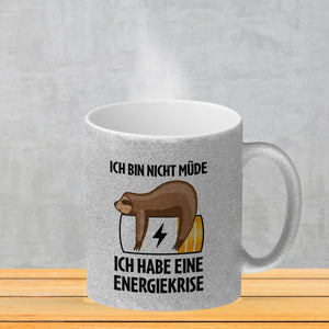 Bin nicht müde ich habe eine Energiekrise Katze Kaffeebecher