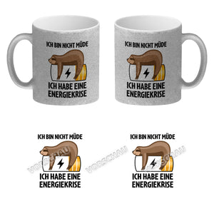 Bin nicht müde ich habe eine Energiekrise Katze Kaffeebecher