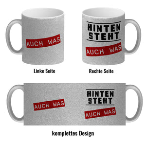 Hinten steht auch was Kaffeebecher